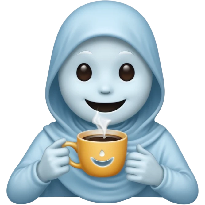 Casper the Ghost Drinks Coffee emoji
