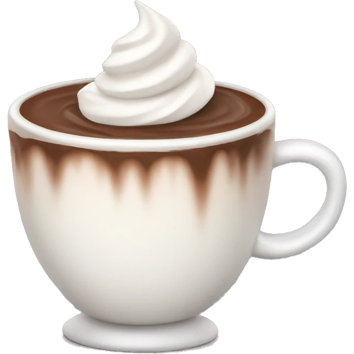 Cute cup of hot chocolate and whipped cream emoji