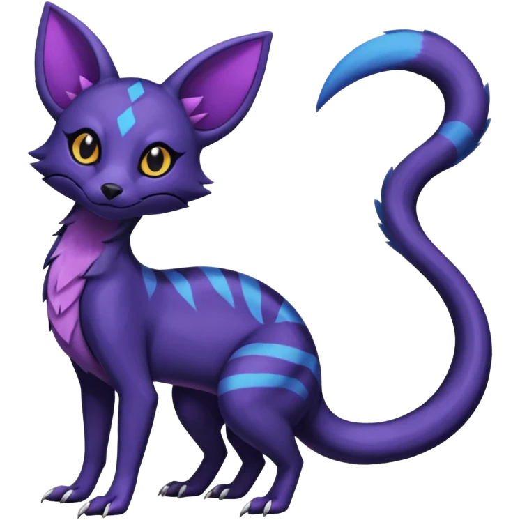 White Salandit-Umbreon-Genet-Noivern-Civet-Hybrid (Full body) emoji