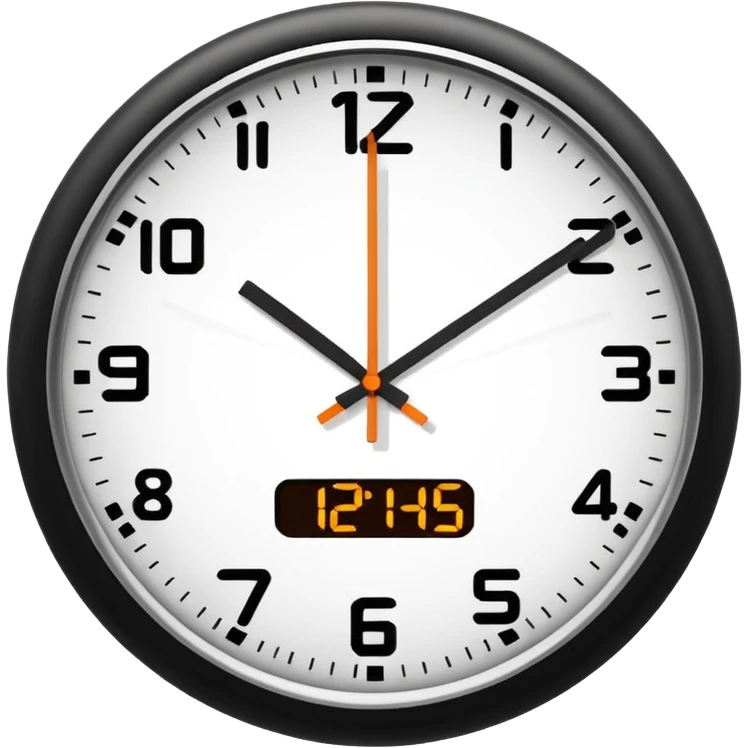 digital clock face at 15 minutes emoji