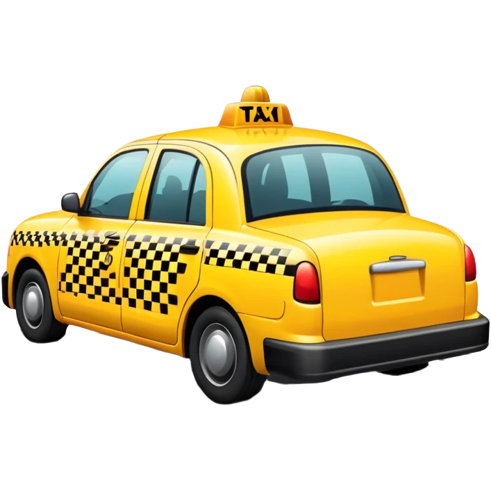 yellow taxi cab with black checkered pattern emoji