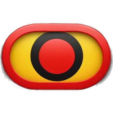 A wavy black and red rectangle with a yellow circle in the middle  emoji
