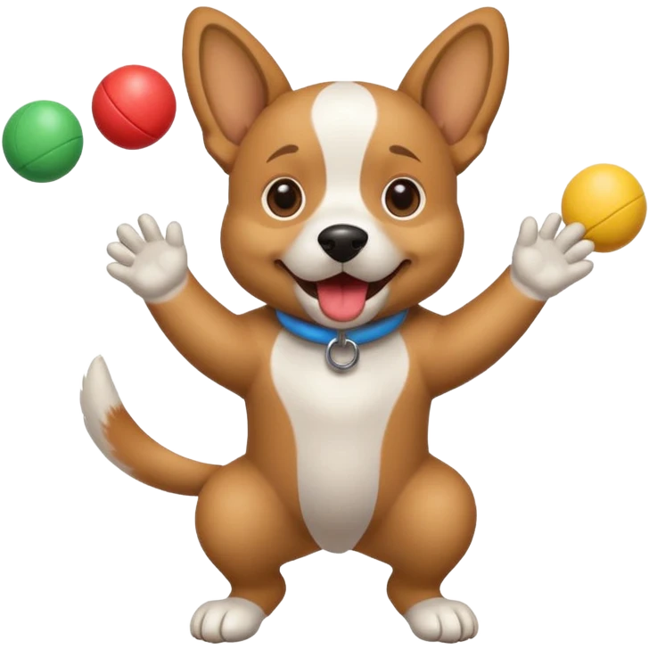 Dog juggling emoji