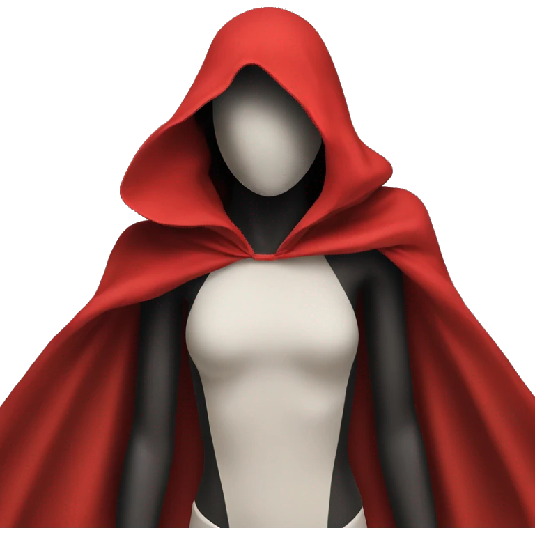 faceless mannequin flying with red a cape without hood emoji