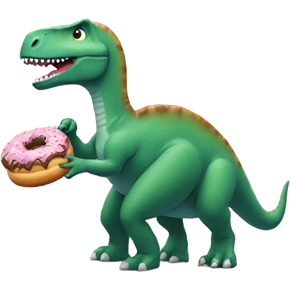 A dinosaur eating donuts  emoji