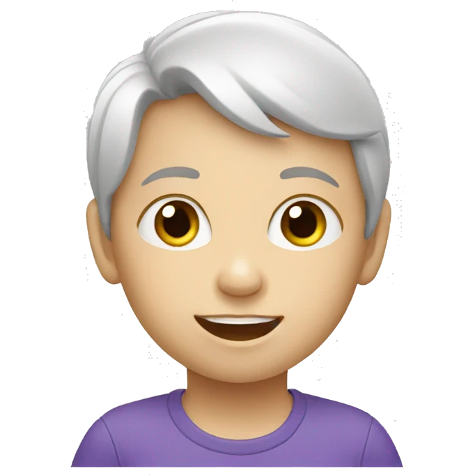 white child playing emoji
