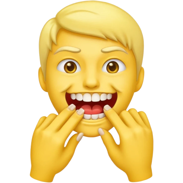 Emoji that bite nails showing his teeths emoji