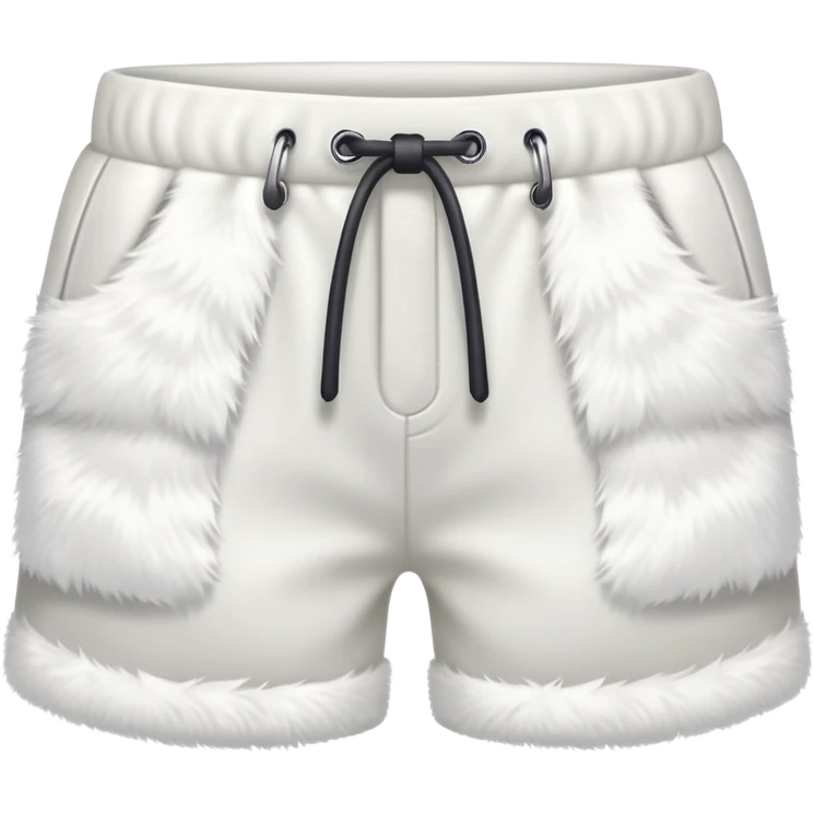 super realistic white fur shorts isolated emoji