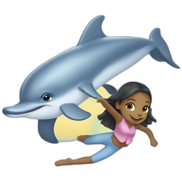 girl riding dolphin emoji