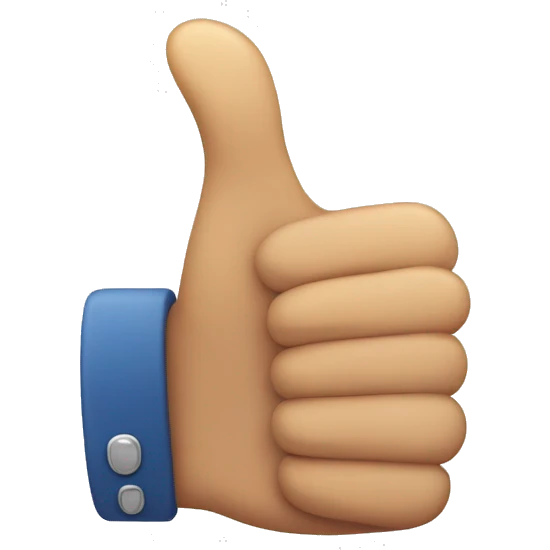 Thumbs up emoji but the thumb is short emoji