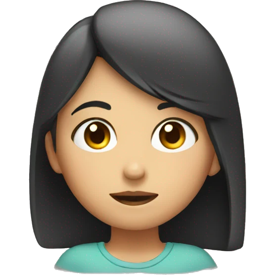 girl pointing to her temple thinking emoji