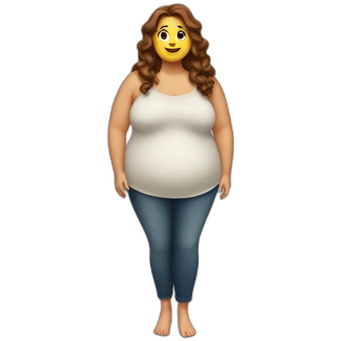 obese-woman-big-belly-cheveux-long-marron emoji