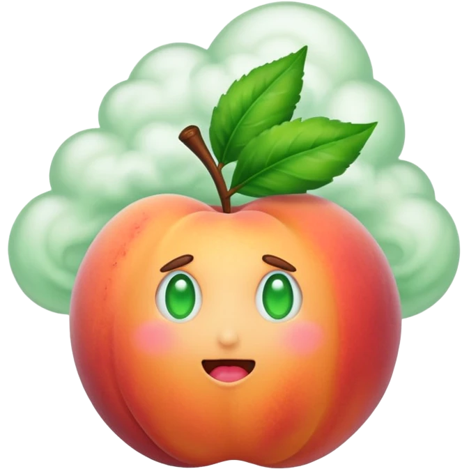 Peach with green gas emoji