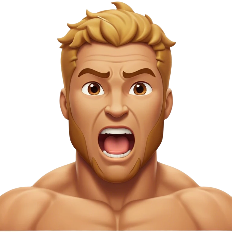 Cinematic Realistic Hercules Portrait, head tilted slightly with a dramatic, wide-open yawn, revealing a moment of relaxed strength. The lifelike textures of his powerful form and subtle, sunlit highlights emphasize his heroic presence even in a state of casual repose. emoji