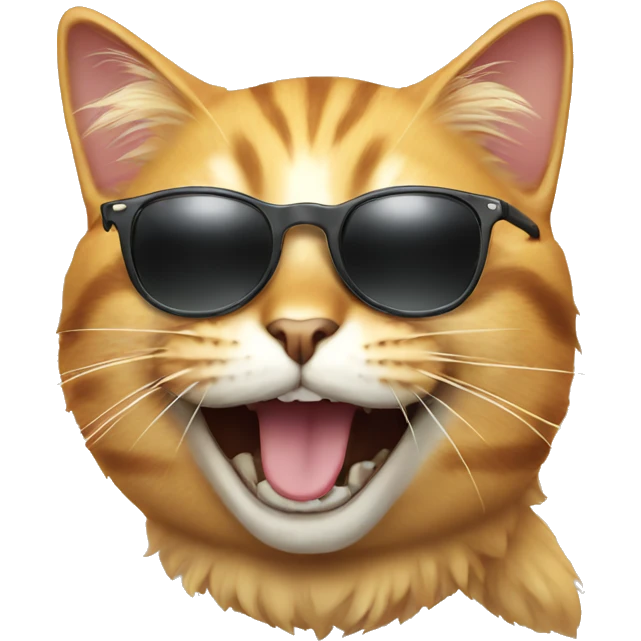 Cat with sunglasses laughing emoji