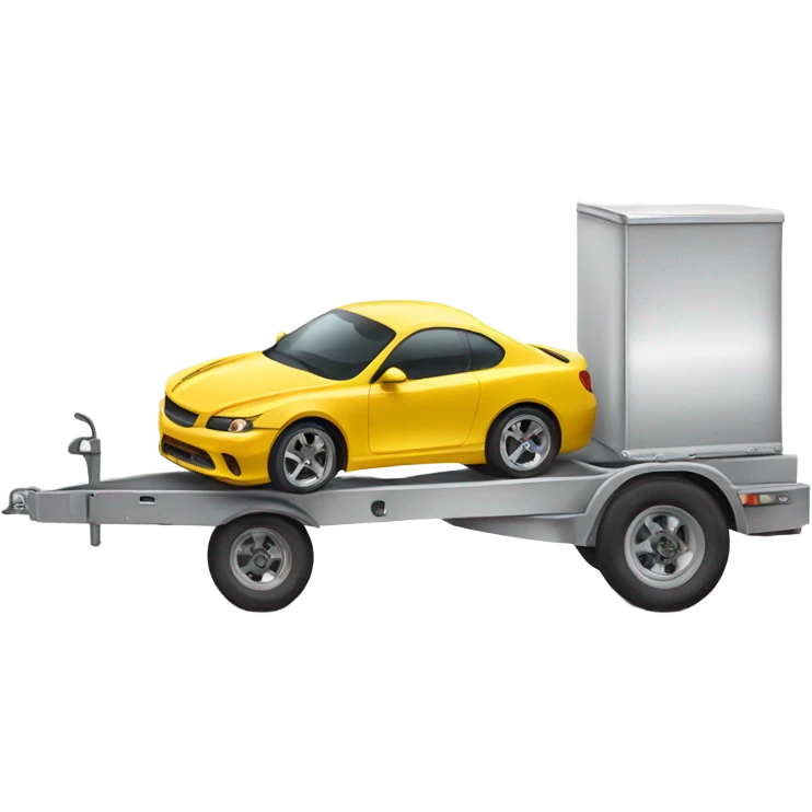 Race car towing trailer emoji