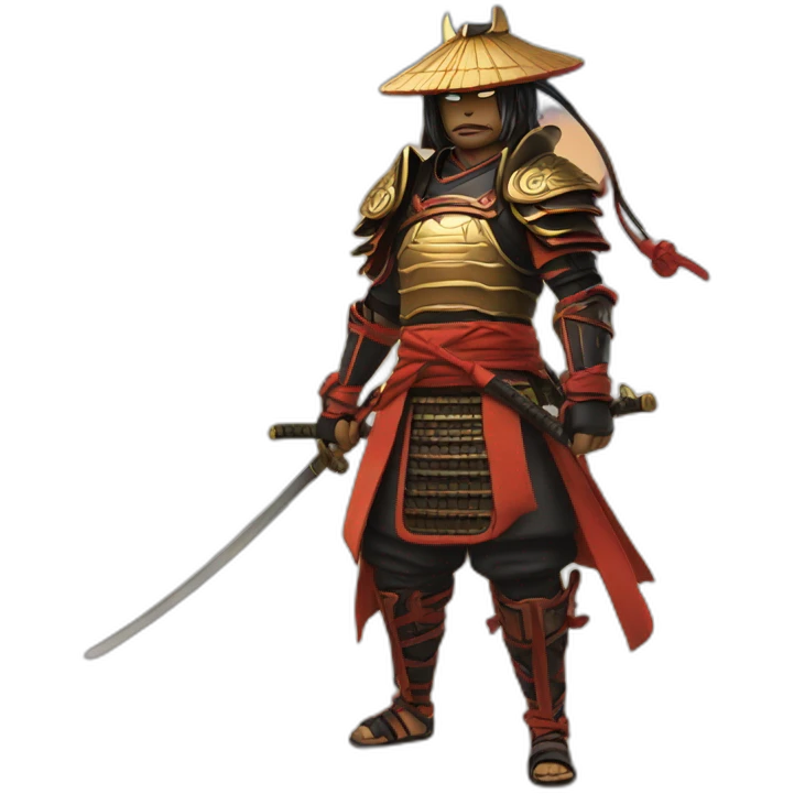 fire samurai on the beach   emoji