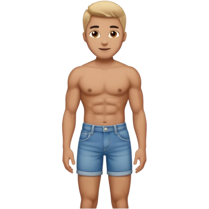 handsome athlete male denim shorts emoji