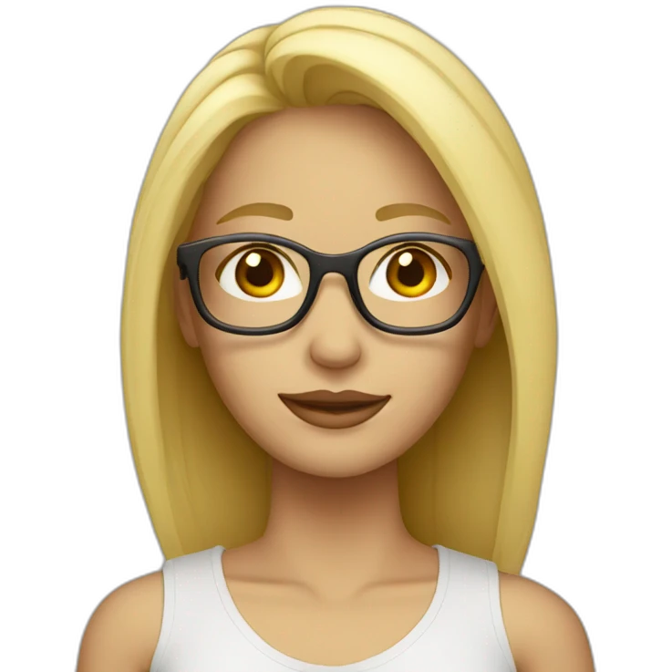 blond woman glasses emoji