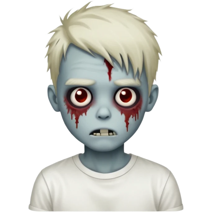 zombie boy with messy emo hair and white shirt emoji