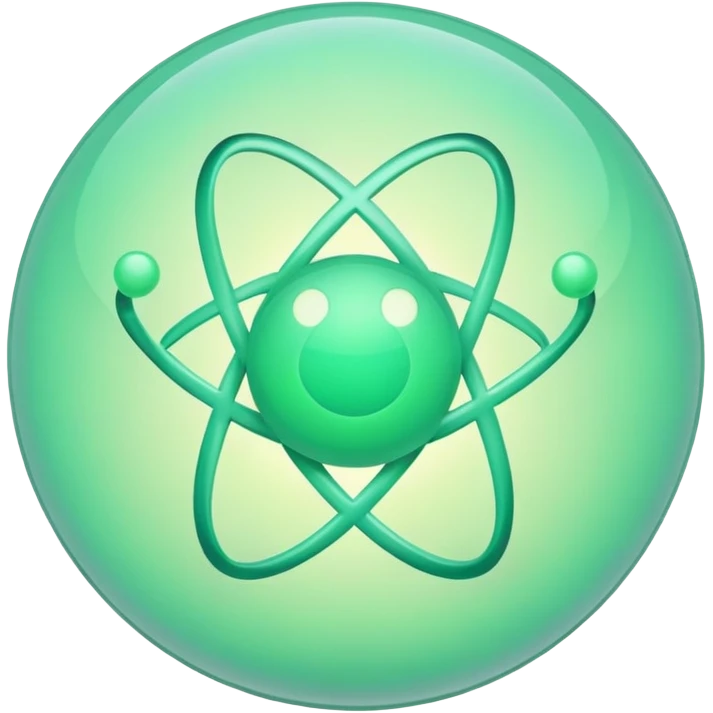 pastel green atom emoji