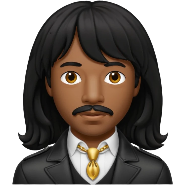 Rick James with black long hair and thin mustache emoji