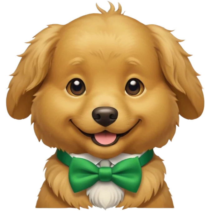 dog with a green bow tie emoji