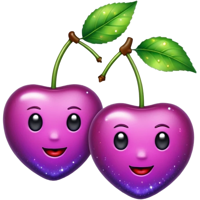 glitter purple and cian 2 cherrys emoji