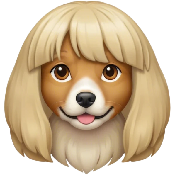 A dog with a wig on  emoji