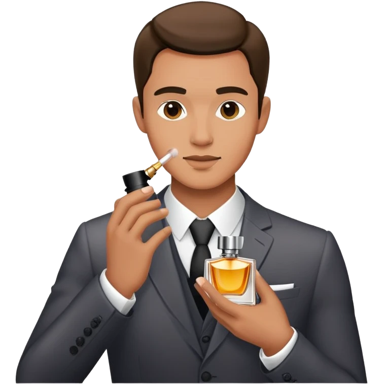 un hombre elegante poniendose perfume emoji