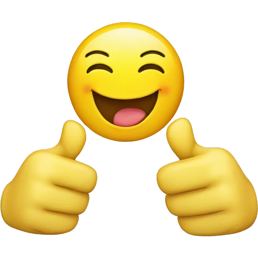 funny yellow smiley face with thumbs up emoji