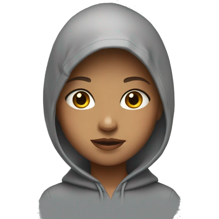 short hair girl with hoodie emoji
