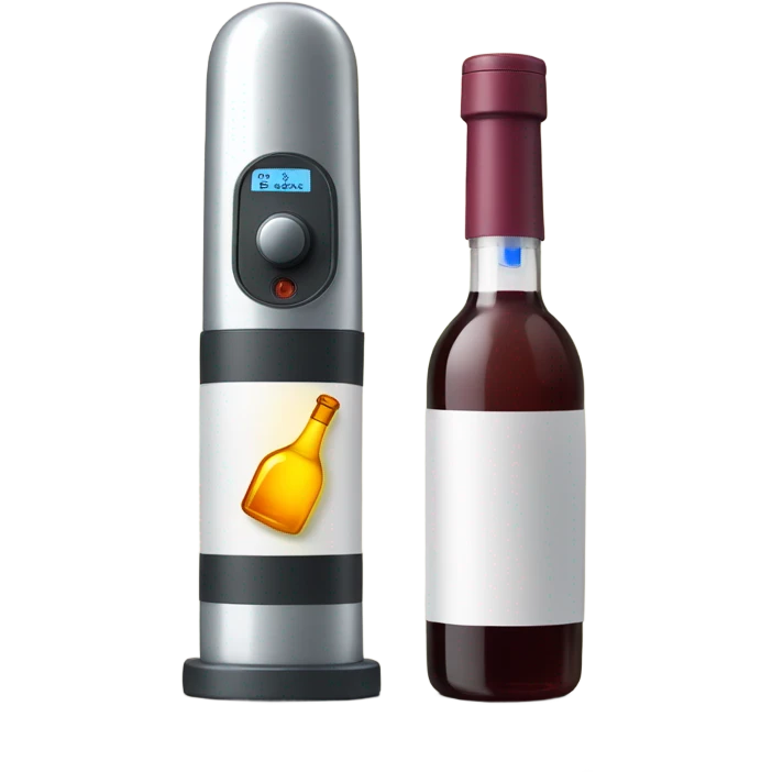 A bottle of wine taking the alcohol test emoji