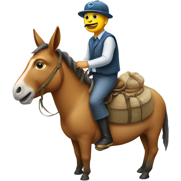 A fish riding a donkey emoji