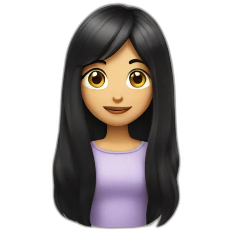 Girl with very long black hair  emoji