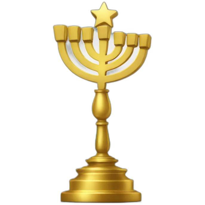Green white red flag with golden menorah in the middle emoji