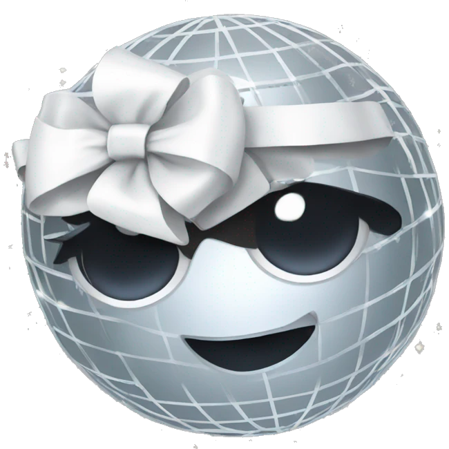 discoball with white bow emoji