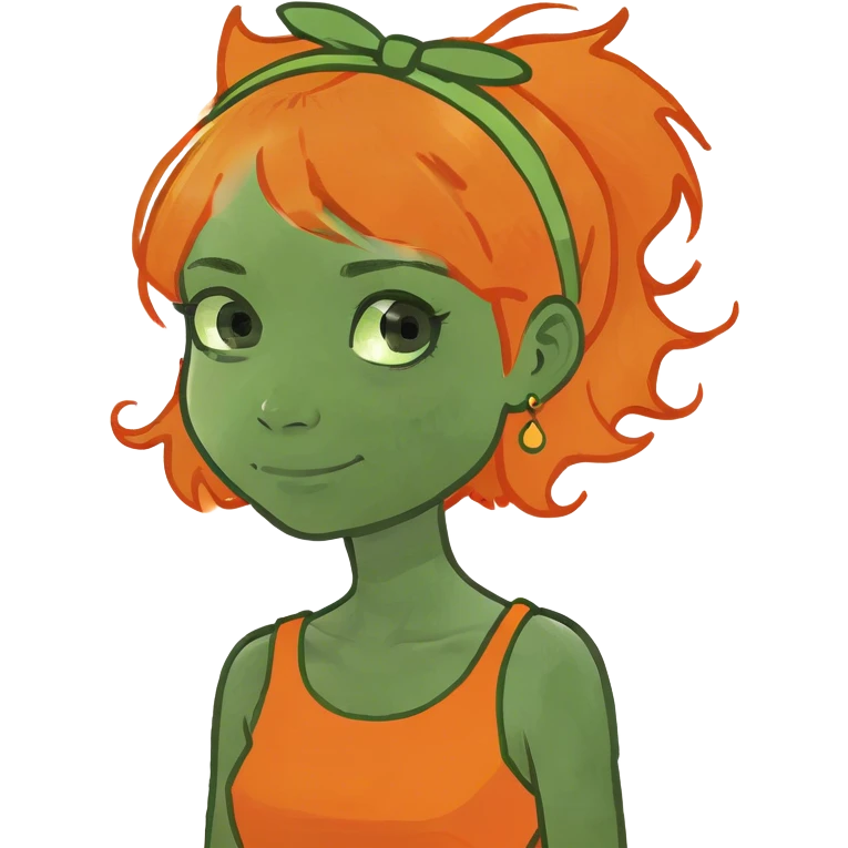 Black lightskin girl with orange hair  emoji
