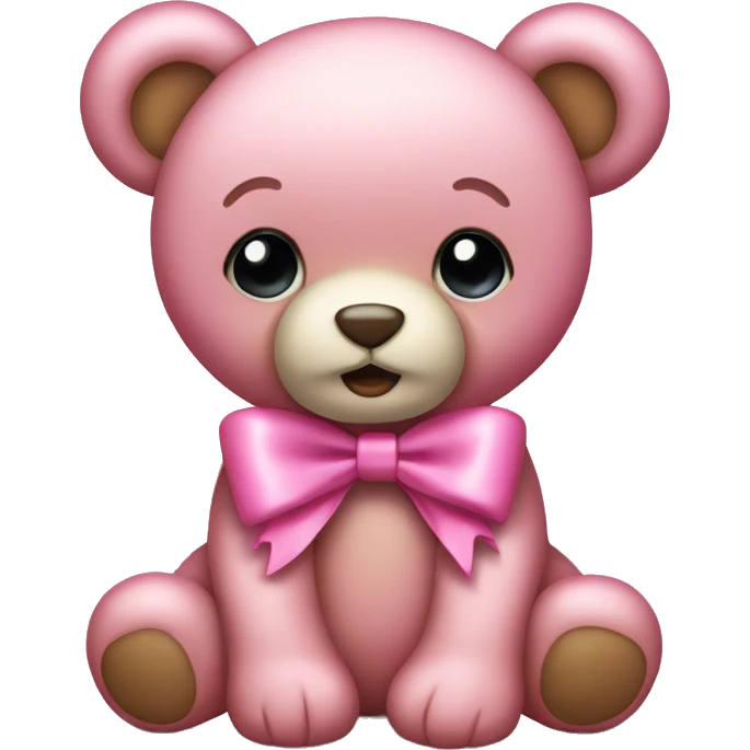 pink bow teddy bear solo emoji