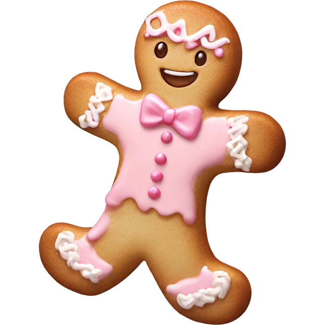 pastel pink gingerbread girl realistic with light bread  emoji