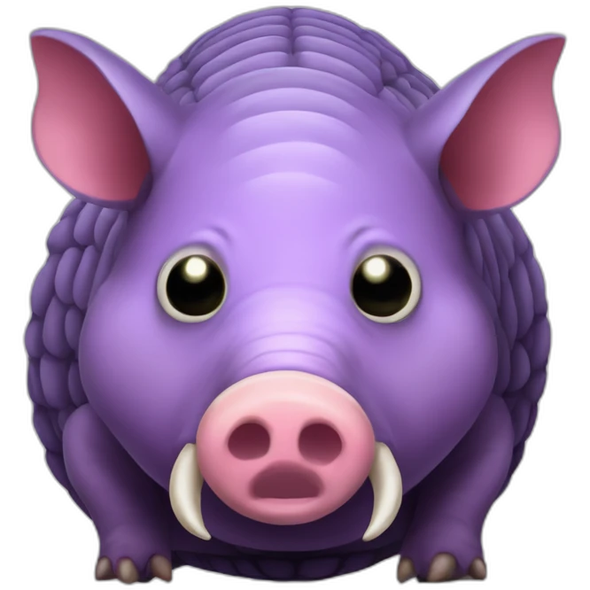 Purple Pig insect armadillo with evil face emoji