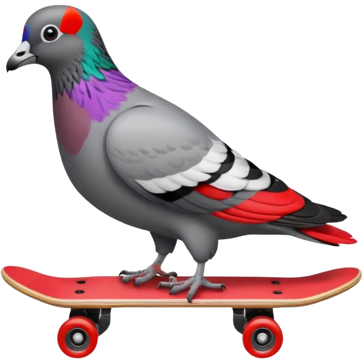 Create a pigeon on a red skateboard emoji