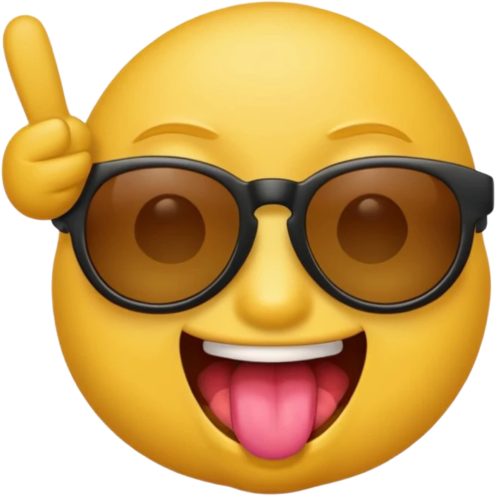 Fassa um emoji simples aquele da carinha amarelo de óculos escuro dando uma língua bem ofensiva e mostrando o dedo do meio da mesma forma emoji