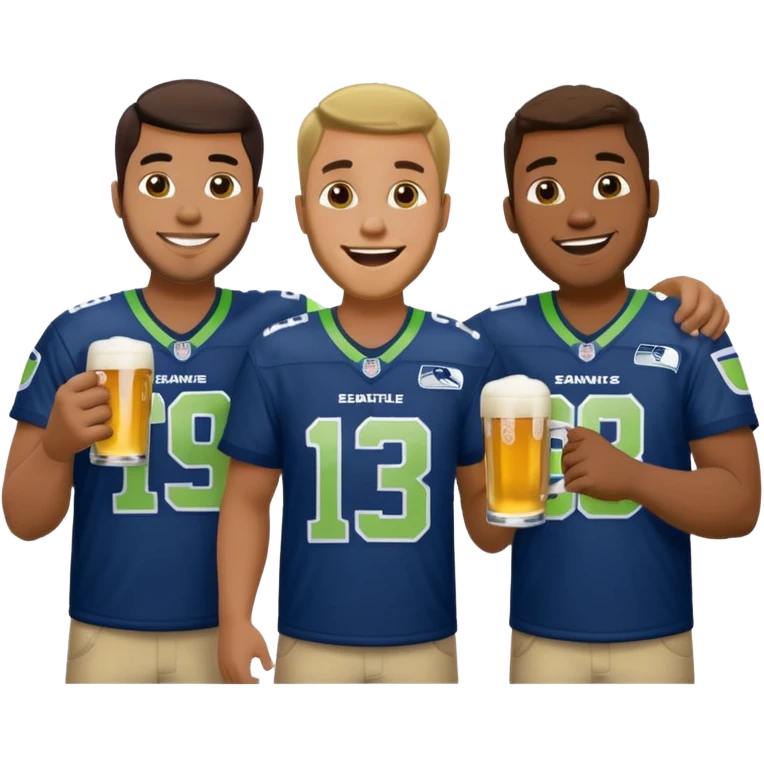 Seahawks drinking 3 men emoji