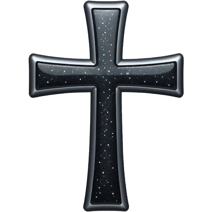 Glitter black cross emoji