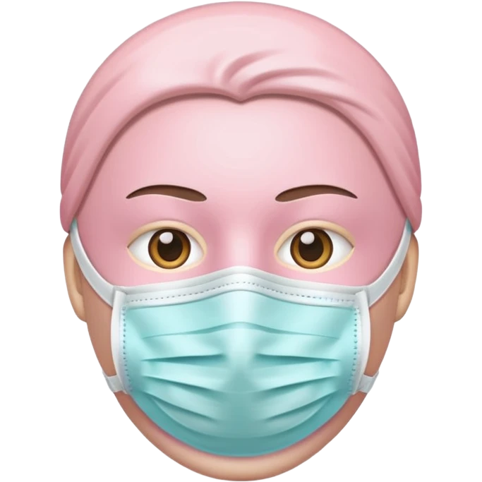 light pastel pink medical mask, no face, iOS emoji style, variation 3 emoji