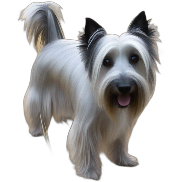 Skye terrier in a coprinus comatus field emoji