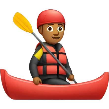 man wearing Red kayaking lifejacket emoji