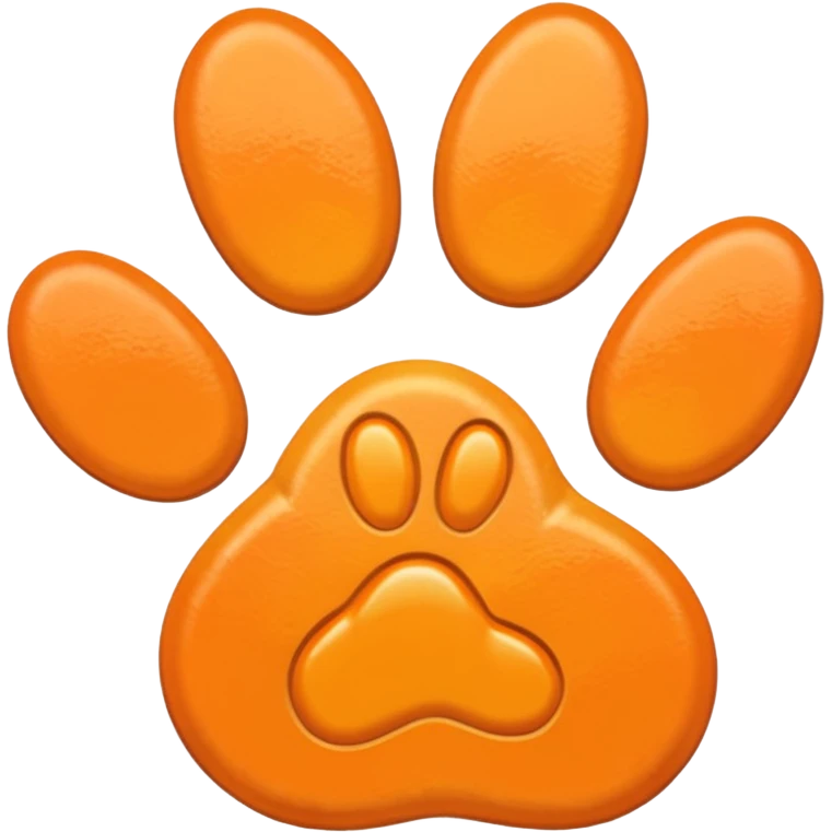 a light pastel orange pawprint emoji