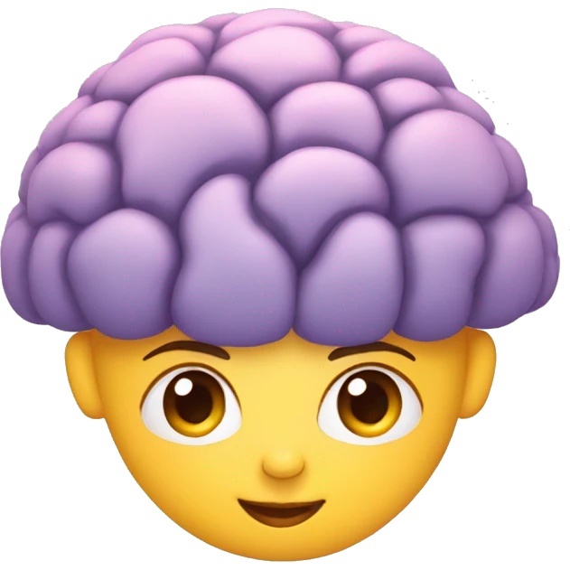 big brain connected with 2 girls emoji